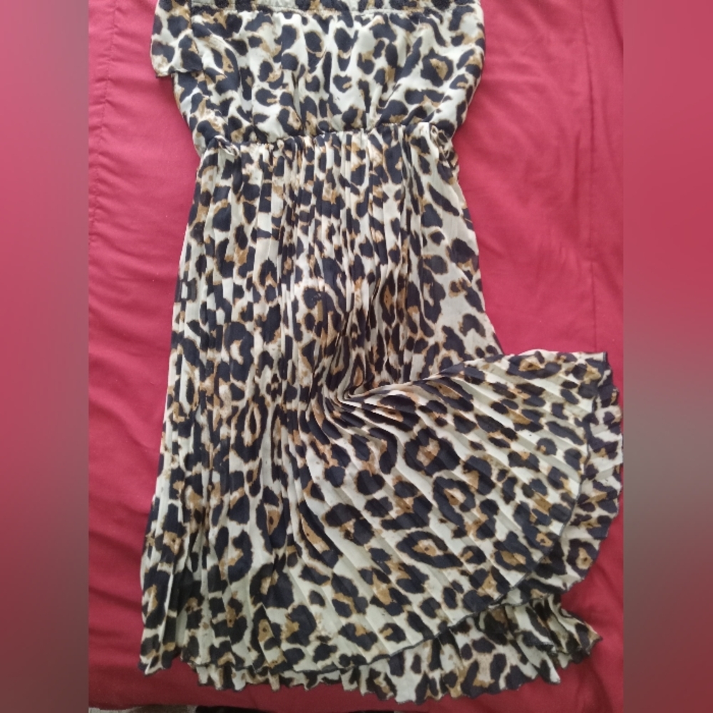 New Look Leopard Print Strapless Dress